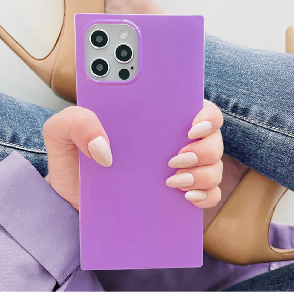 Flaunt Sleek Square Pink iPhone 12 Pro Max Case with Glossy Finish